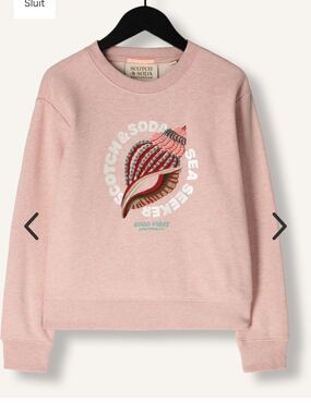 Scotch & Soda Pink Crewneck with Seashell Graphic